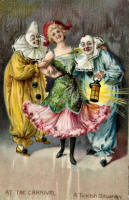 Clowns tickle young lady